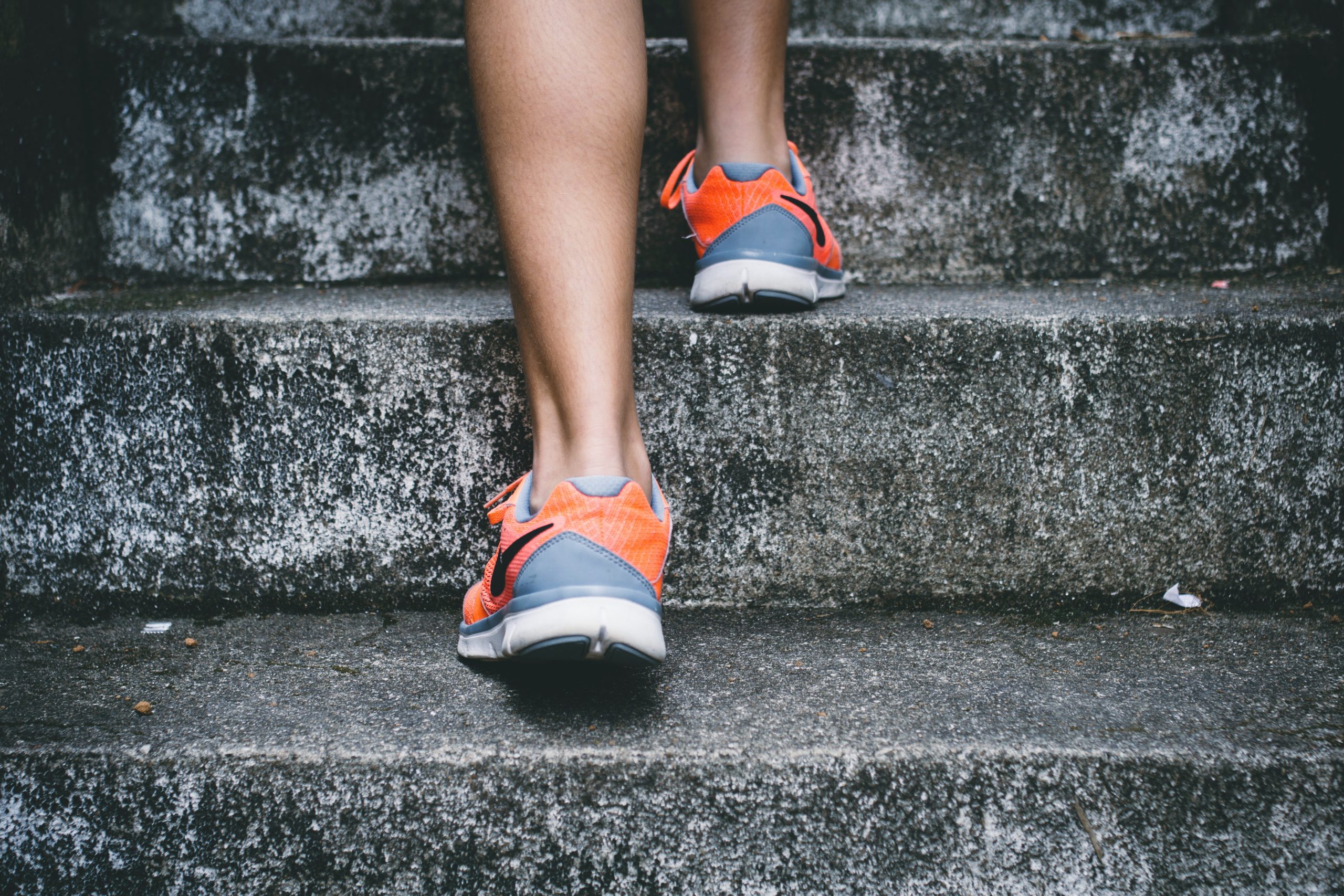 An Athelete on stairs